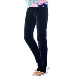 NWT Lilly Pulitzer Jordaynne Navy Velour Pants M